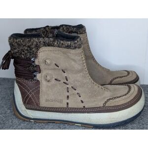 Merrell Puffin Mid Women's Size 8 Suede Tan Leather Winter Boots Primaloft 200g